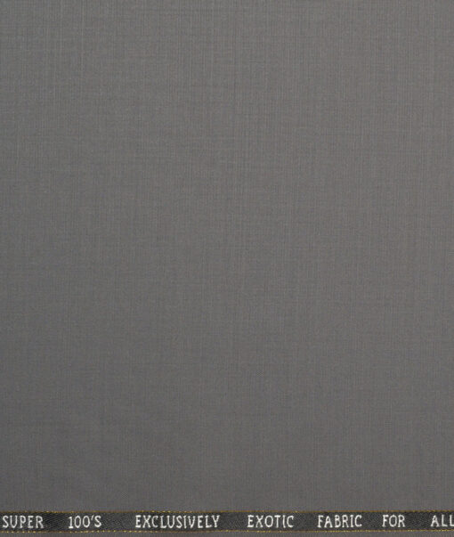 J.Hampstead Super 100's Solids 20% Merino Wool Suiting Fabric (Cement Grey)