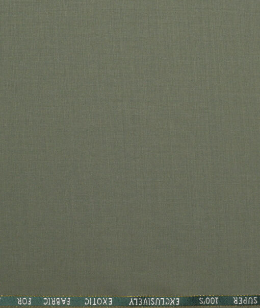 J.Hampstead Super 100's Solids 20% Merino Wool Suiting Fabric (Camoflauge Green)