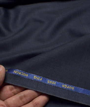 J.Hampstead Super 120's Checks 30% Merino Wool Suiting Fabric (Dark Blue)