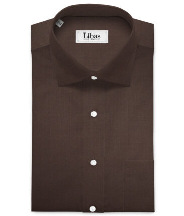Tessitura Monti 2 Ply 70's Giza Cotton Solids Shirting Fabric (Dark Coffee Brown)