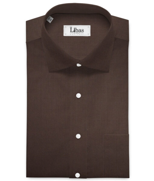 Tessitura Monti 2 Ply 70's Giza Cotton Solids Shirting Fabric (Dark Coffee Brown)