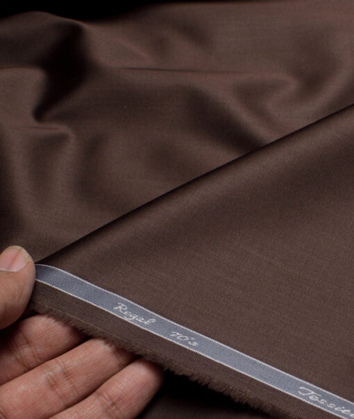 Tessitura Monti 2 Ply 70's Giza Cotton Solids Shirting Fabric (Dark Coffee Brown)