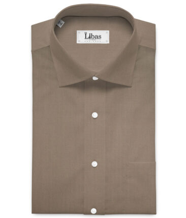Tessitura Monti 2 Ply 70's Giza Cotton Solids Shirting Fabric (Shadow Brown)