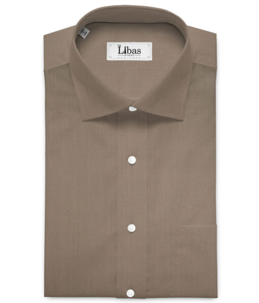 Tessitura Monti 2 Ply 70's Giza Cotton Solids Shirting Fabric (Shadow Brown)