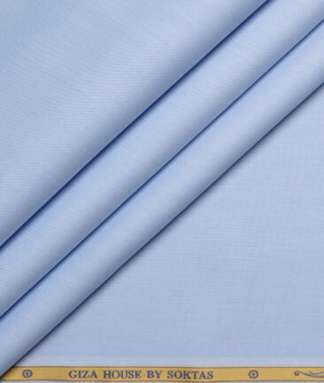 Soktas  Giza Cotton Solids Shirting Fabric (Sky Blue)