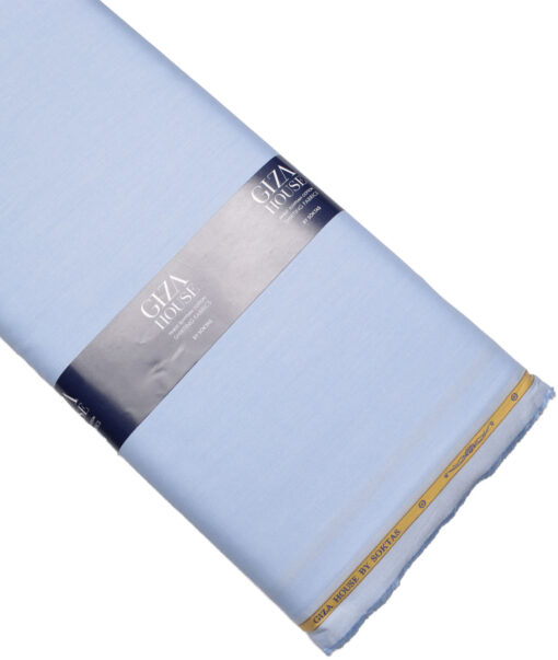 Soktas  Giza Cotton Solids Shirting Fabric (Sky Blue)