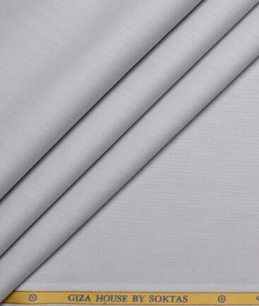 Soktas  Giza Cotton Solids Shirting Fabric (Silver Grey)