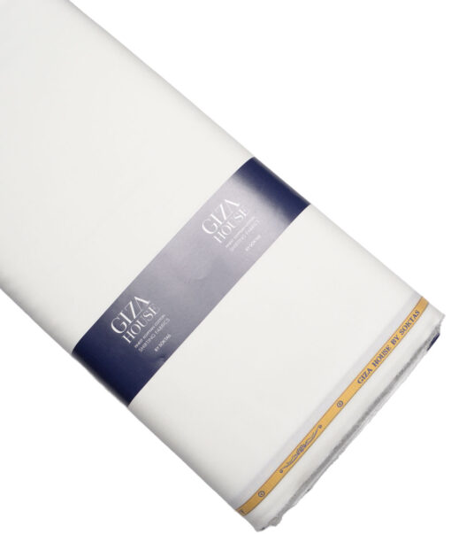 Soktas  Giza Cotton Solids Shirting Fabric (White)