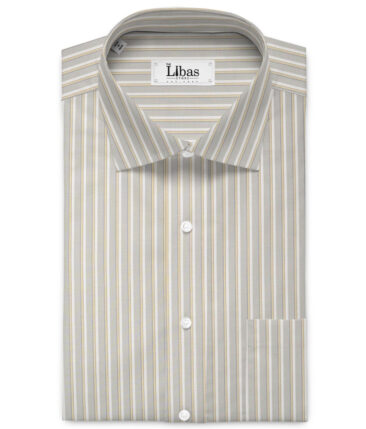 Soktas  Giza Cotton Striped Shirting Fabric (Grey)