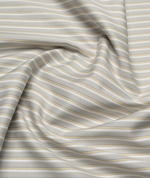Soktas  Giza Cotton Striped Shirting Fabric (Grey)