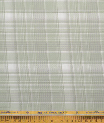 Soktas  Giza Cotton Checks Shirting Fabric (Olive Green)