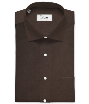 Soktas  Giza Cotton Striped Shirting Fabric (Dark Coffee Brown)