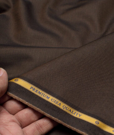 Soktas  Giza Cotton Striped Shirting Fabric (Dark Coffee Brown)