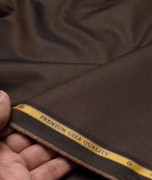 Soktas  Giza Cotton Striped Shirting Fabric (Dark Coffee Brown)