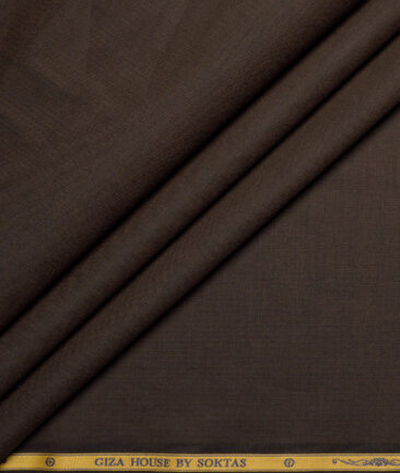 Soktas  Giza Cotton Striped Shirting Fabric (Dark Coffee Brown)