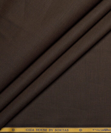 Soktas  Giza Cotton Striped Shirting Fabric (Dark Coffee Brown)