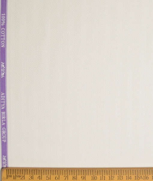 Soktas 2 Ply 100's Giza Cotton Striped Shirting Fabric (Cream)
