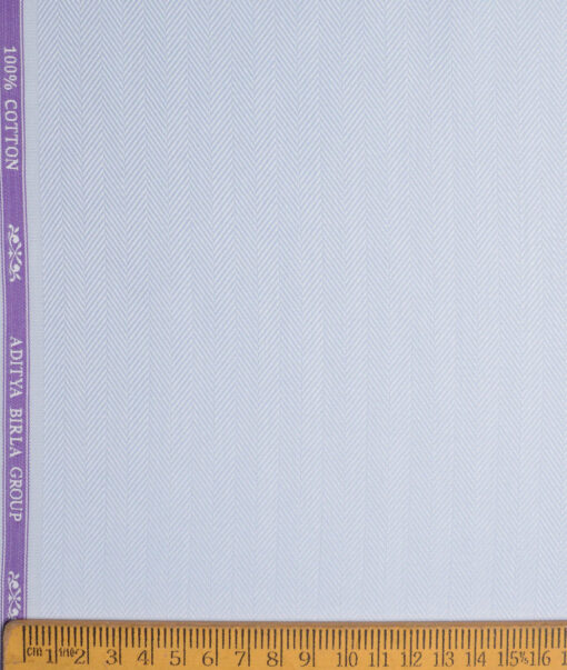 Soktas 2 Ply 100's Giza Cotton Striped Shirting Fabric (Sky Blue)