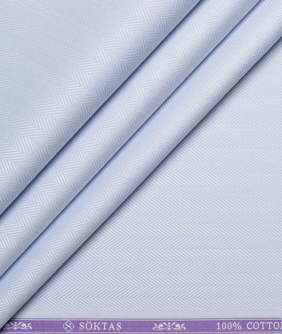 Soktas 2 Ply 100's Giza Cotton Striped Shirting Fabric (Sky Blue) Soktas 2 Ply 100's Giza Cotton Striped Shirting Fabric (Sky Blue)