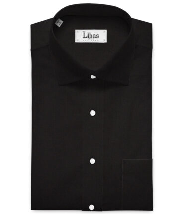 Soktas 2 Ply 120's Giza Cotton Solids Shirting Fabric (Black)