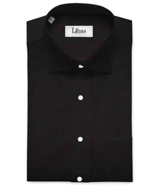 Soktas 2 Ply 120's Giza Cotton Solids Shirting Fabric (Black)