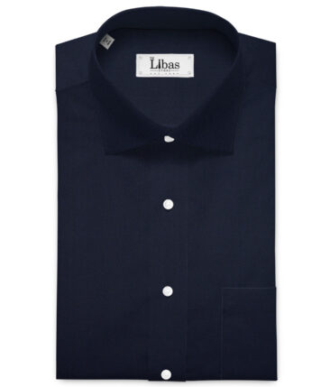Soktas 2 Ply 120's Giza Cotton Solids Shirting Fabric (Dark Blue)