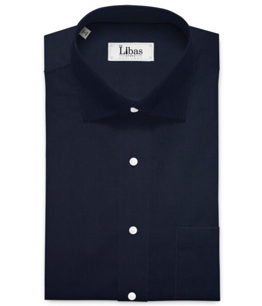 Soktas 2 Ply 120's Giza Cotton Solids Shirting Fabric (Dark Blue)