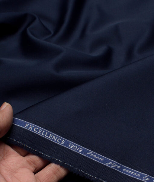 Soktas 2 Ply 120's Giza Cotton Solids Shirting Fabric (Dark Blue)