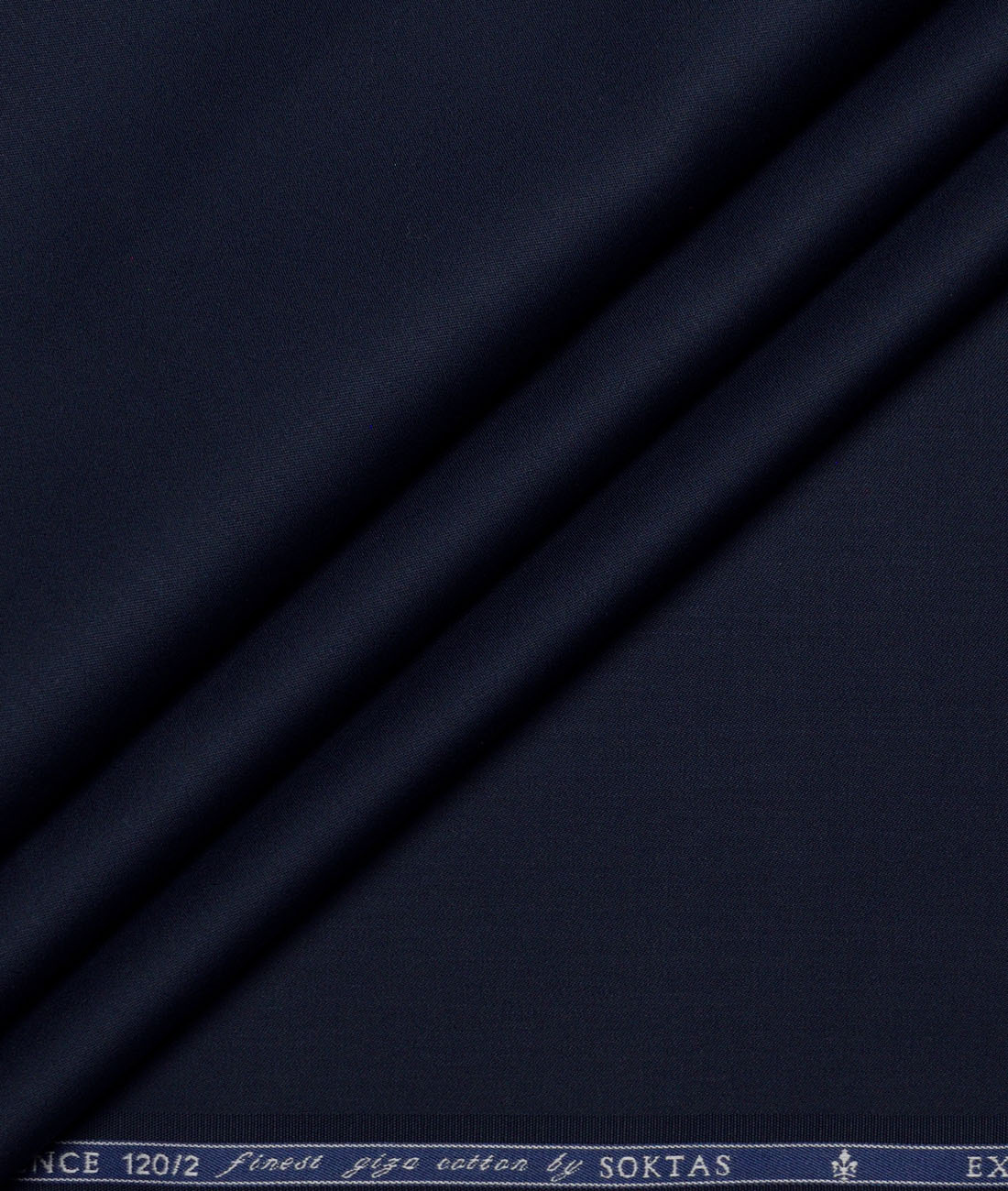 Soktas 2 Ply 120's Giza Cotton Solids Shirting Fabric (Dark Blue) Soktas 2 Ply 120's Giza Cotton Solids Shirting Fabric (Dark Blue)