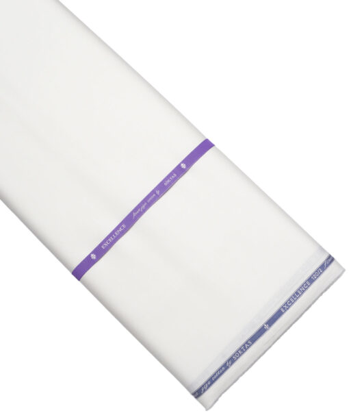 Soktas 2 Ply 120's Giza Cotton Solids Shirting Fabric (White)
