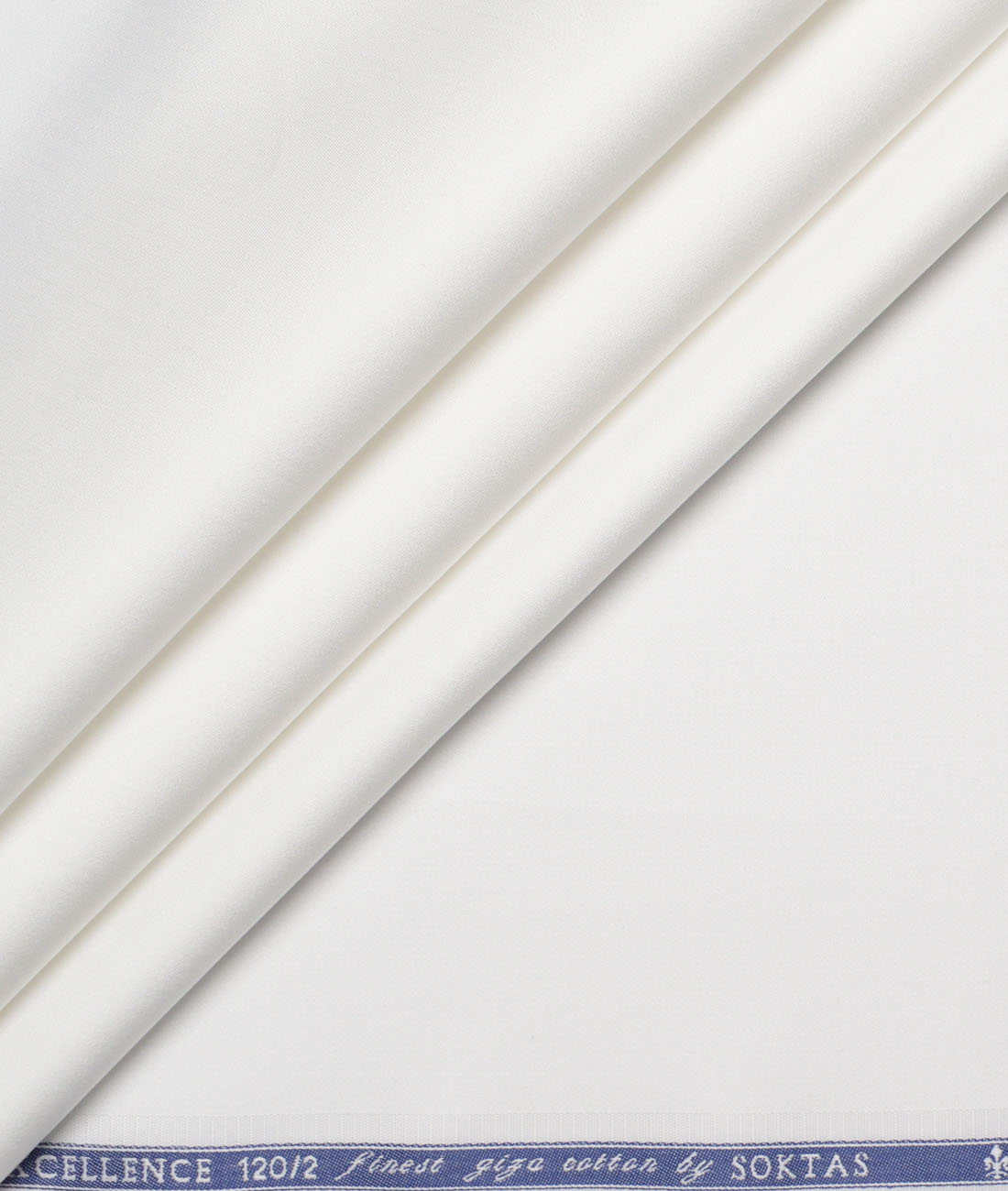 Soktas 2 Ply 120's Giza Cotton Solids Shirting Fabric (White) Soktas 2 Ply 120's Giza Cotton Solids Shirting Fabric (White)