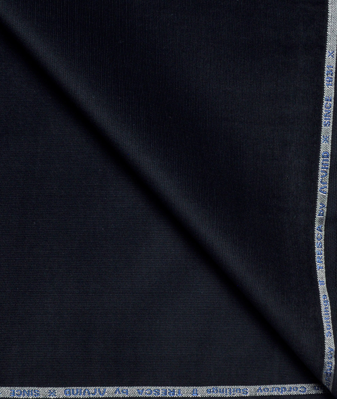 Arvind Tresca Corduroy Cotton 26 Wales Stretchable Suiting Fabric (Dark Blue) Arvind Tresca Corduroy Cotton 26 Wales Stretchable Suiting Fabric (Dark Blue)