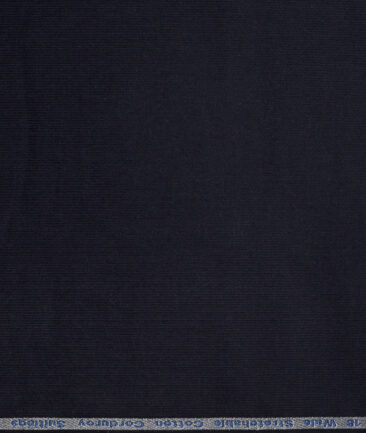 Arvind Tresca  Corduroy Cotton 18 Wales Stretchable Suiting Fabric (Dark Blue)