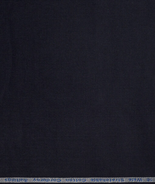 Arvind Tresca  Corduroy Cotton 18 Wales Stretchable Suiting Fabric (Dark Blue)