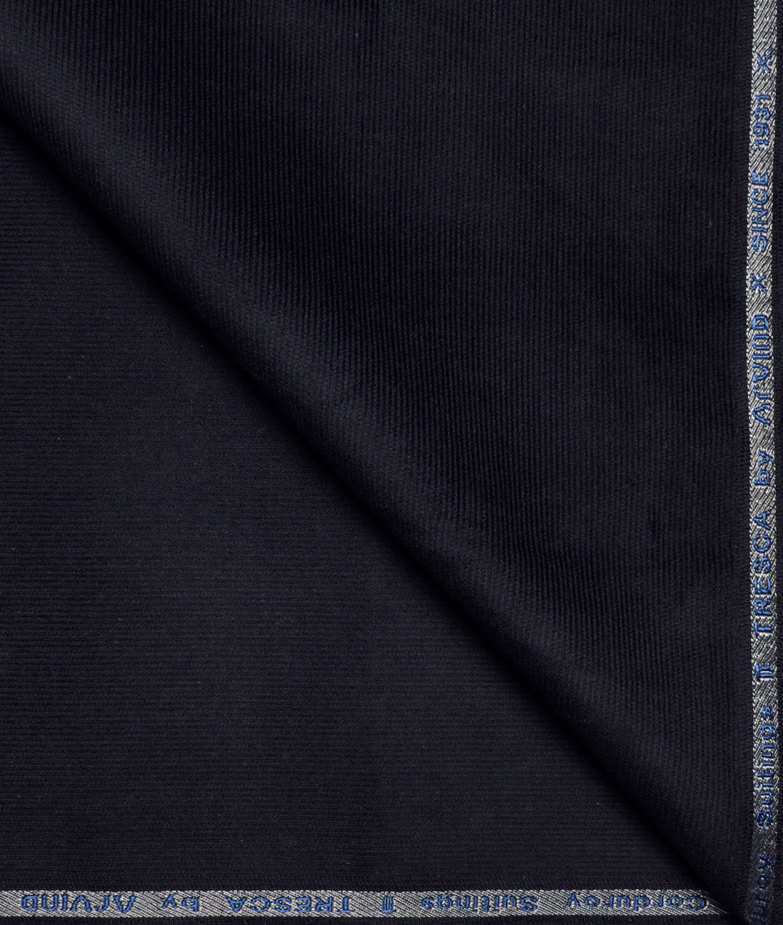 Arvind Tresca Corduroy Cotton 18 Wales Stretchable Suiting Fabric (Dark Blue) Arvind Tresca Corduroy Cotton 18 Wales Stretchable Suiting Fabric (Dark Blue)
