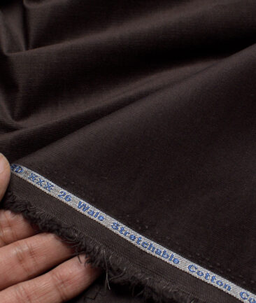 Arvind Tresca  Corduroy Cotton 26 Wales Stretchable Suiting Fabric (Dark Chocolate Brown)