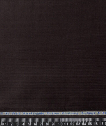 Arvind Tresca  Corduroy Cotton 26 Wales Stretchable Suiting Fabric (Dark Chocolate Brown)