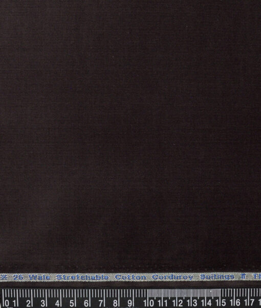 Arvind Tresca  Corduroy Cotton 26 Wales Stretchable Suiting Fabric (Dark Chocolate Brown)
