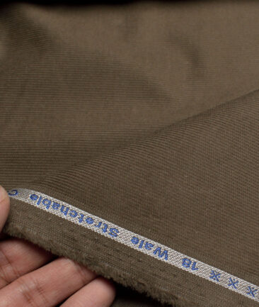 Arvind Tresca  Corduroy Cotton 18 Wales Stretchable Suiting Fabric (Dark Green)