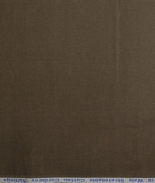 Arvind Tresca  Corduroy Cotton 18 Wales Stretchable Suiting Fabric (Dark Green)
