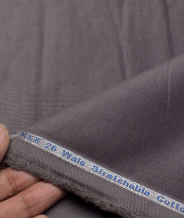Arvind Tresca  Corduroy Cotton 26 Wales Stretchable Suiting Fabric (Grey)