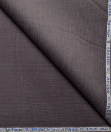 Arvind Tresca  Corduroy Cotton 26 Wales Stretchable Suiting Fabric (Grey)