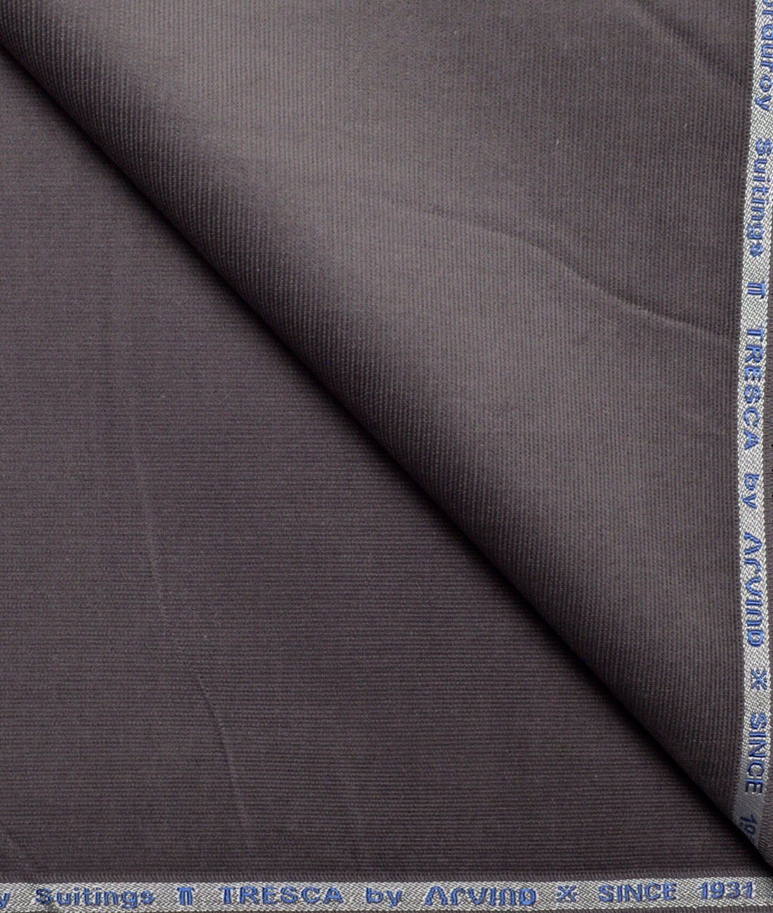 Arvind Tresca Corduroy Cotton 26 Wales Stretchable Suiting Fabric (Grey) Arvind Tresca Corduroy Cotton 26 Wales Stretchable Suiting Fabric (Grey)