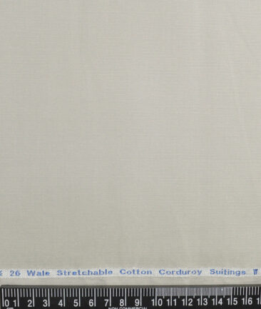 Arvind Tresca  Corduroy Cotton 26 Wales Stretchable Suiting Fabric (Light Pistachios Grey)