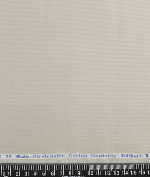 Arvind Tresca  Corduroy Cotton 26 Wales Stretchable Suiting Fabric (Light Pistachios Grey)