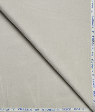 Arvind Tresca  Corduroy Cotton 26 Wales Stretchable Suiting Fabric (Light Pistachios Grey)