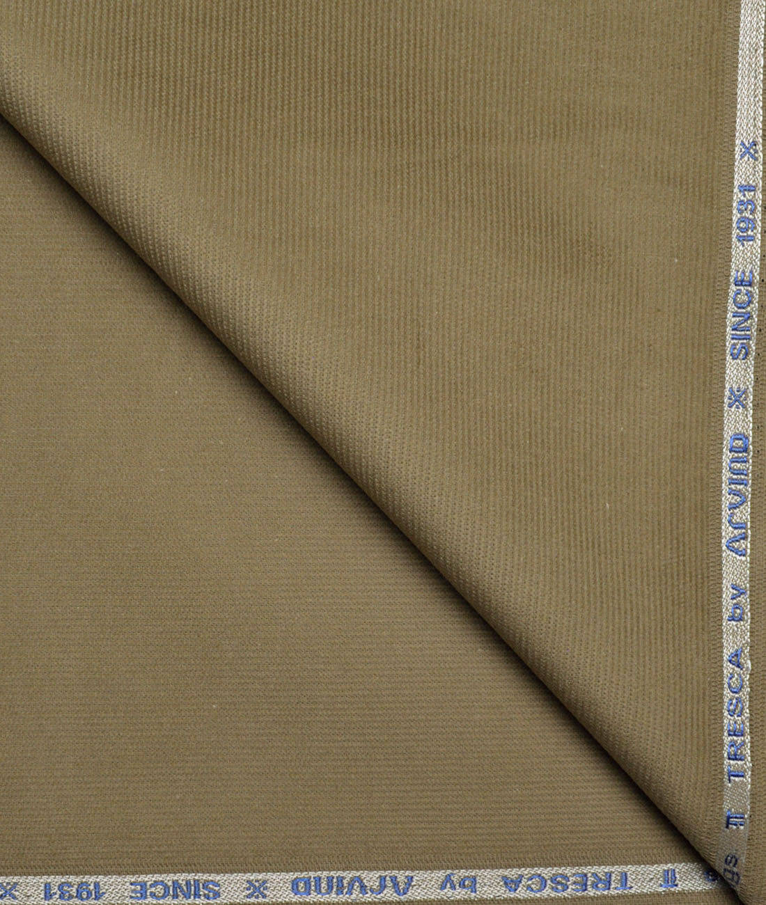 Arvind Tresca Corduroy Cotton 18 Wales Stretchable Suiting Fabric (Muesli Green) Arvind Tresca Corduroy Cotton 18 Wales Stretchable Suiting Fabric (Muesli Green)