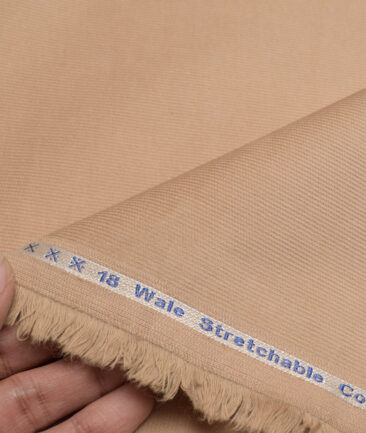 Arvind Tresca  Corduroy Cotton 18 Wales Stretchable Suiting Fabric (Sand Beige)