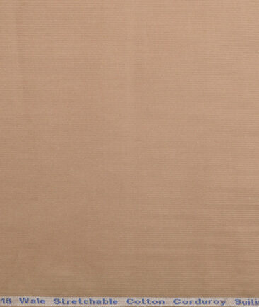 Arvind Tresca  Corduroy Cotton 18 Wales Stretchable Suiting Fabric (Sand Beige)