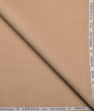 Arvind Tresca  Corduroy Cotton 18 Wales Stretchable Suiting Fabric (Sand Beige)